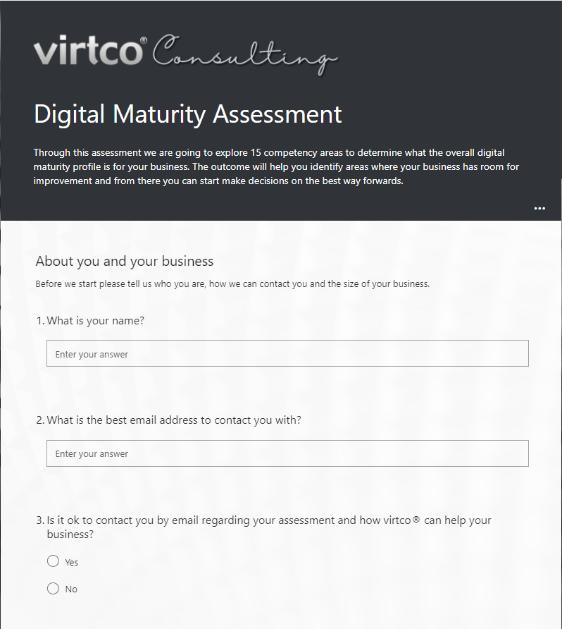 digital maturity assessment form